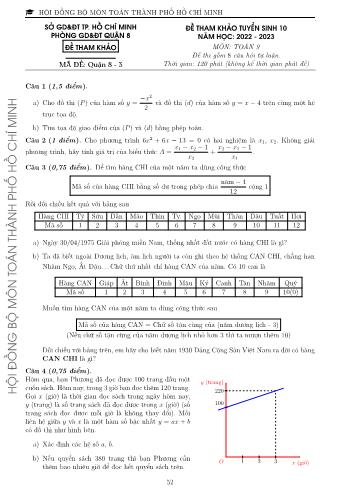 Đề tham khảo tuyển sinh Lớp 10 năm học 2022-2023 môn Toán - Mã đề Quận 8-3