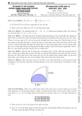 Đề tham khảo tuyển sinh Lớp 10 năm học 2022-2023 môn Toán - Mã đề Thành phố Thủ Đức 3