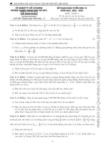 Đề tham khảo tuyển sinh Lớp 10 năm học 2022-2023 môn Toán - Mã đề Thành phố Thủ Đức 5