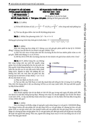 Đề tham khảo tuyển sinh Lớp 10 năm học 2023-2024 môn Toán - Mã đề Huyện Nhà Bè 1