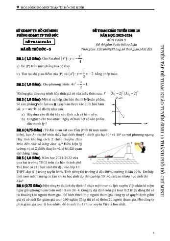 Đề tham khảo tuyển sinh Lớp 10 năm học 2023-2024 môn Toán - Mã đề Thủ Đức 5