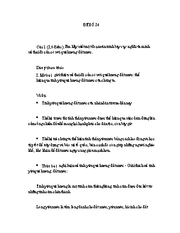Đề đọc hiểu ôn thi vào Lớp 10 môn Ngữ văn - Đề số 24 (Có đáp án)