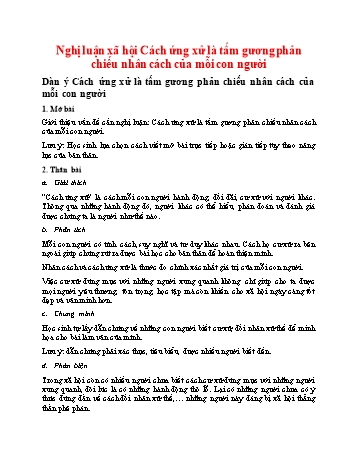 Nghị luận xã hội: Cách ứng xử là tấm gương phản chiếu nhân cách của mỗi con người