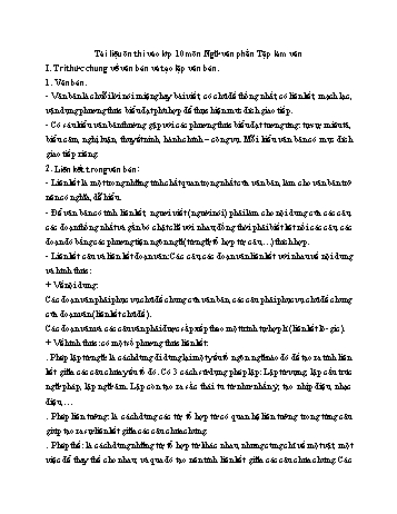 Tài liệu ôn thi vào Lớp 10 môn Ngữ văn - Phần: Tập làm văn