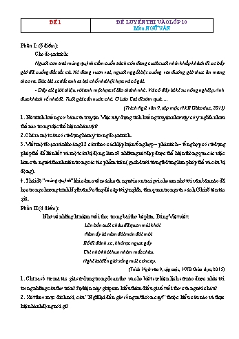 50 Đề luyện thi vào Lớp 10 THPT môn Ngữ văn (Có đáp án)