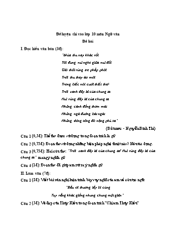 Đề luyện thi vào Lớp 10 THPT môn Ngữ văn (Có đáp án)